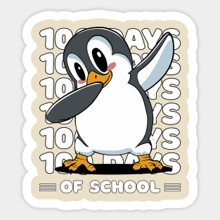 100 Days of school typography featuring a Dabbing Penguin #2 Sticker